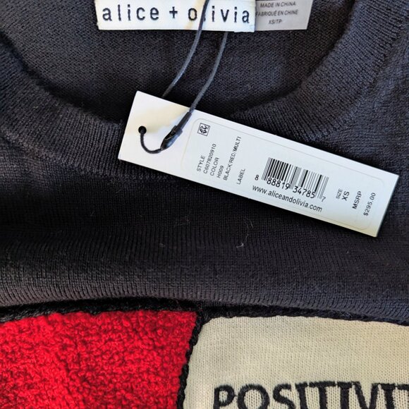 Alice+Olivia Connie Positivity Prescription Pill Sweater Size XS NWT MSRP $295 - Picture 2 of 14